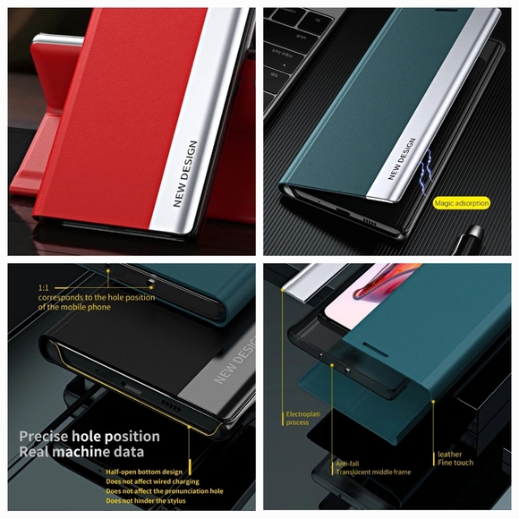 Phone case for Xiaomi Poco 4X GT, Flip phone cover, Red - Picture 7 of 7